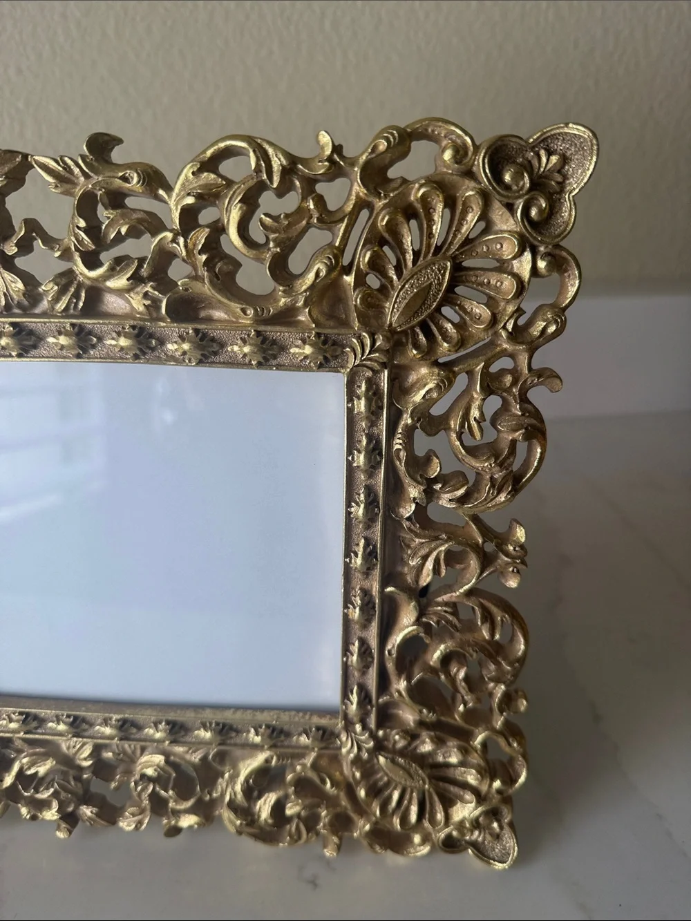 Gold Tone Picture Frame with Glass